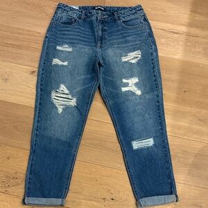 NEW! Blue Spice Ripped Boyfriend Jeans - Dark Blue - Size 13